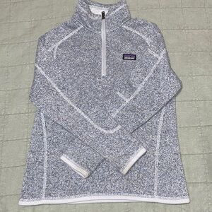 Kids size Medium Patagonia Sweater mid zip up with zipper pocket on left sleeve